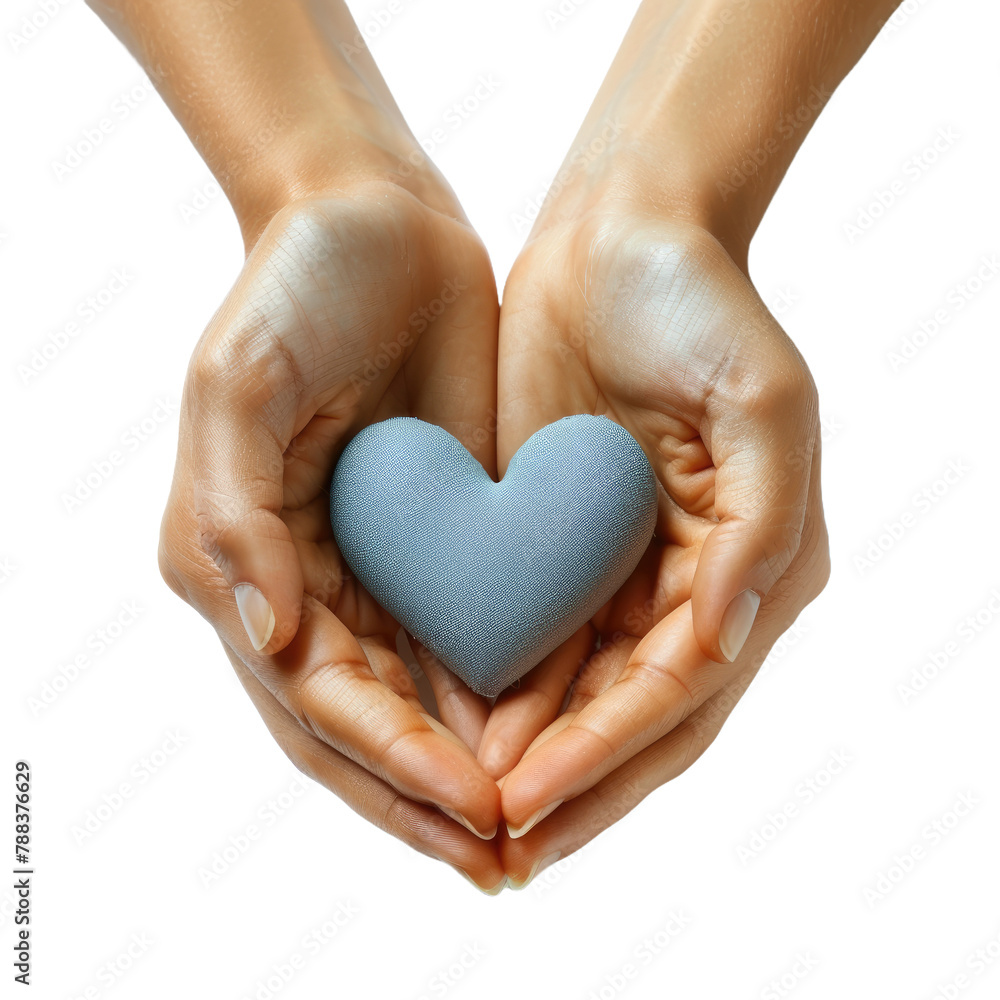Obraz premium Female hands making a heart shape On isolated transparent PNG background