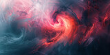 abstract digital artwork swirls with shades of crimson and navy, evoking the powerful energy of a storm or celestial nebula