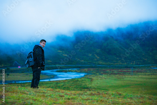 Young people on Tagong Grassland, Garze Tibetan Autonomous Prefecture, Sichuan Province photo