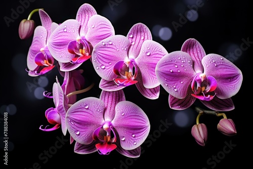 Enchanting Pink orchids flowers. Natural petal. Generate Ai