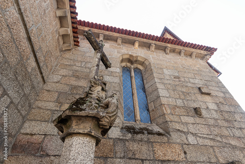 Guimaraes, Portugal. Details of the facade of the Collegiate Church of Nossa Senhora da Oliveira photo