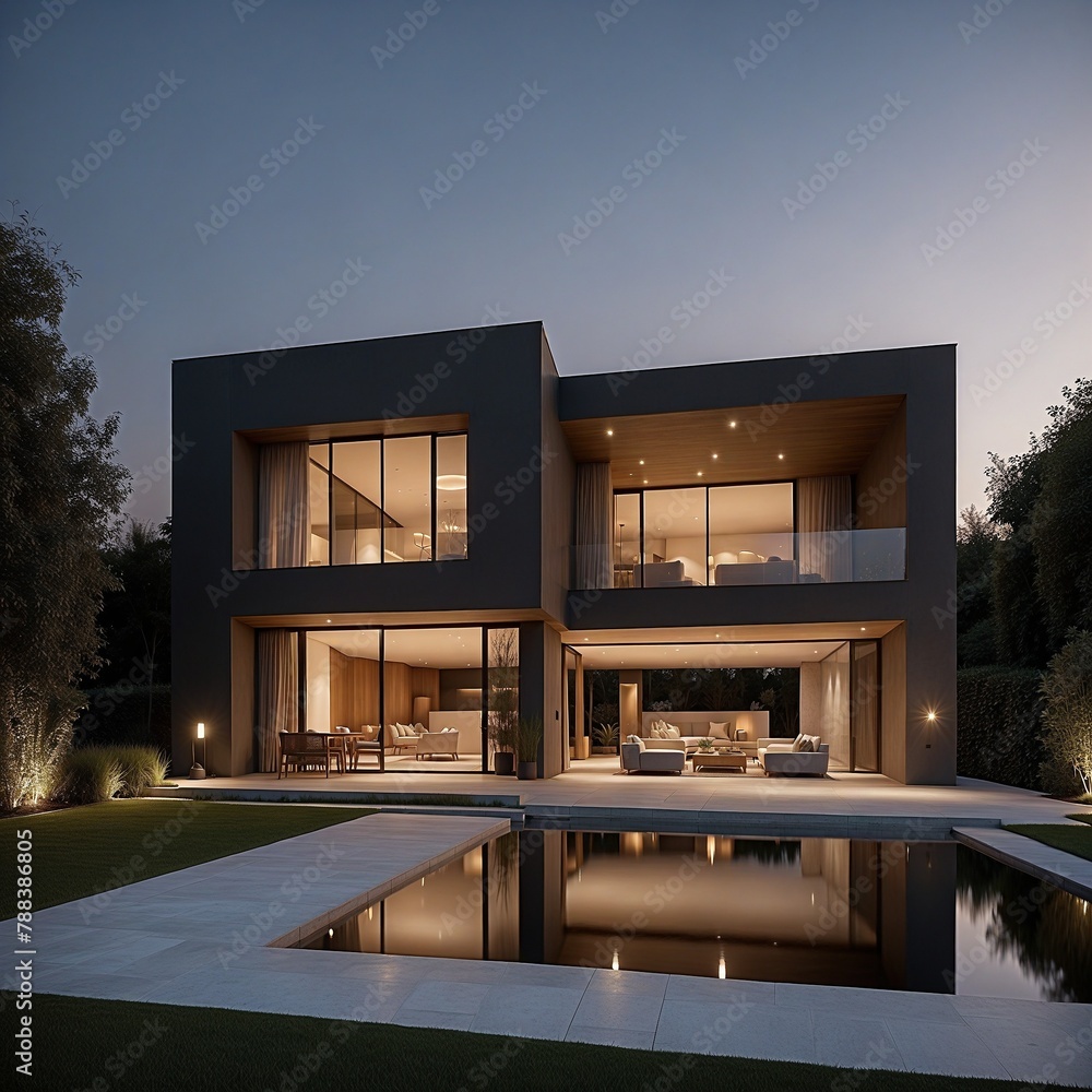 Luxus Villa. Generative AI Technologie Luxus Villa. Generative AI Technologie