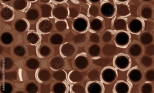 Coffee. Geometric pattern. Abstract seamless pattern. AI generated.