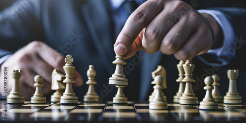 Wallpaper Mural Man in a Suit Playing Chess with blur background Torontodigital.ca