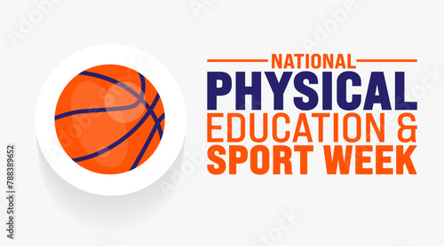 May is National Physical Education and Sport Week background template. Holiday concept. use to background, banner, placard, card, and poster design template with text inscription and standard color.
