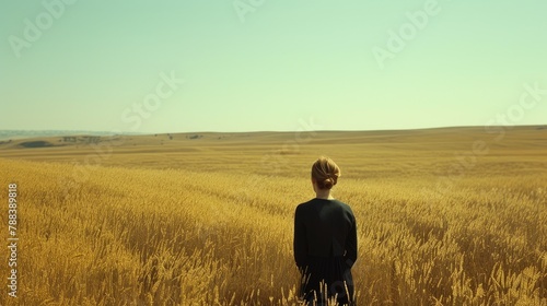 Contemplating Freedom: The Rye Field Wanderer © Andrii 