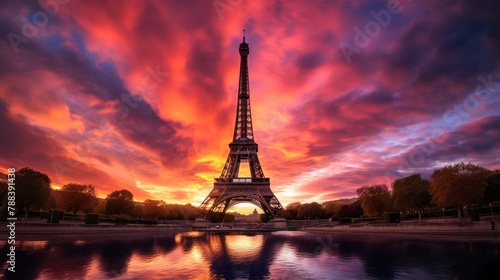 Parisian Dream: Eiffel Tower Under a Stunning Sky