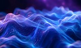 Abstract background with blue-purple swings and sparkles in the dark