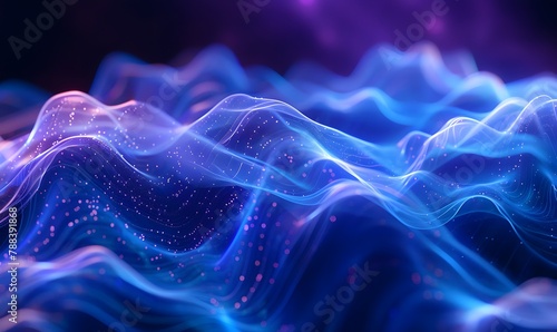Abstract background with blue-purple swings and sparkles in the dark photo