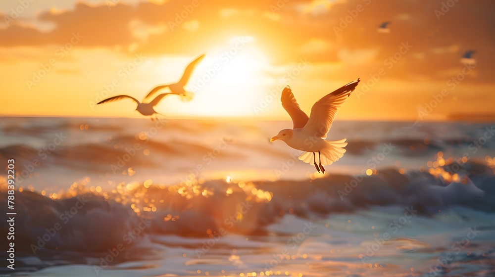 Fototapeta premium Seagulls on the beach