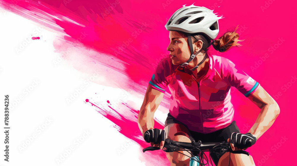 Smiling Woman in Profile: Active Lifestyle on Bike Smiling Woman in Profile: Active Lifestyle on Bike
