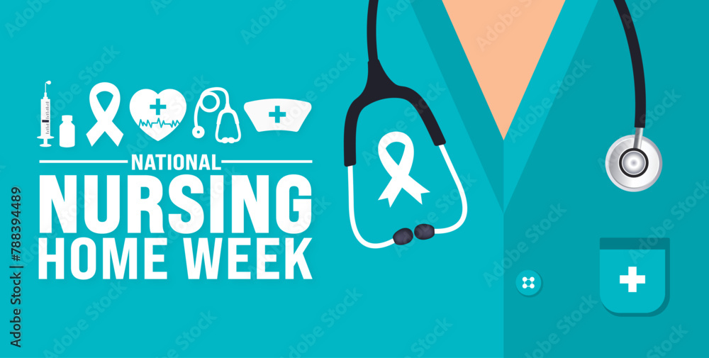 May is National Nursing Home Week background template. Holiday concept