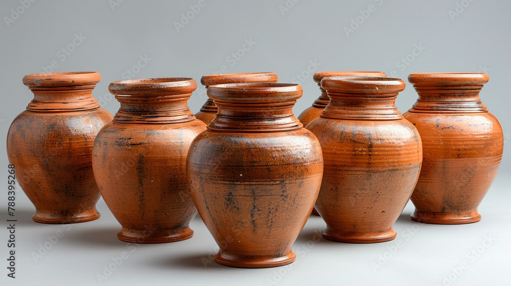 clay pottery white background clay pottery white background