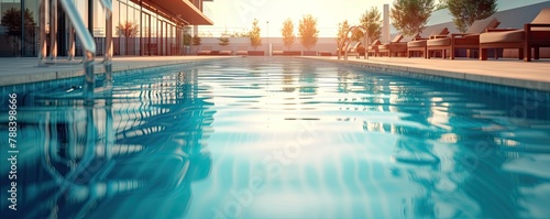 Beautiful swimming pool at vacation time