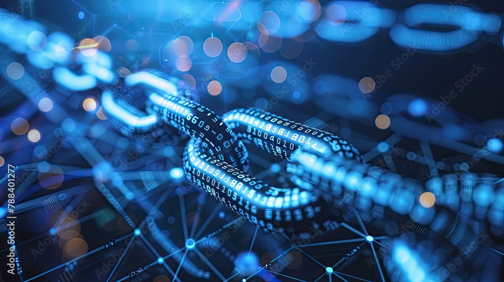 Abstract depiction of blockchain technology and its impact on finance Abstract depiction of blockchain technology and its impact on finance