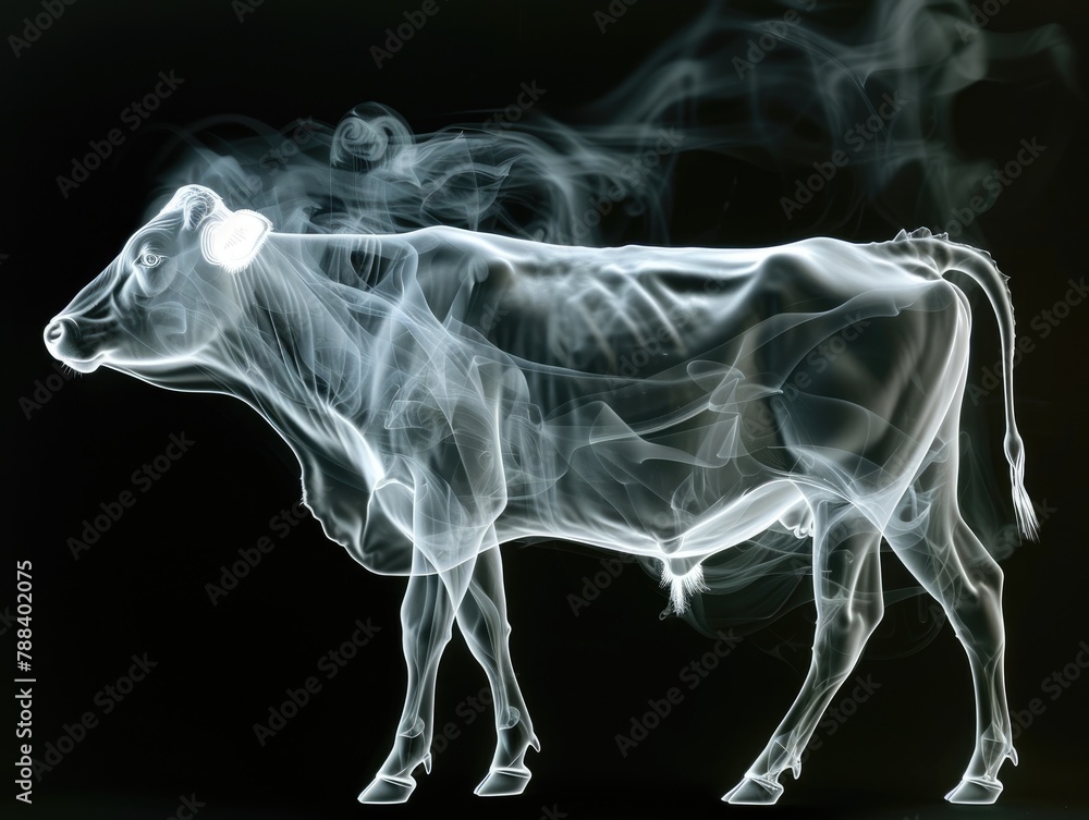 Ox made from smoke, according to the Chinese zodiac sign of the 12 zodiac animals Ox made from smoke, according to the Chinese zodiac sign of the 12 zodiac animals