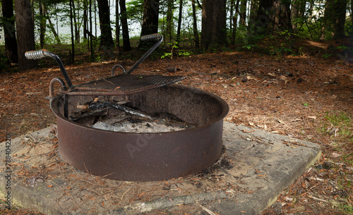 Campfire ring at Jordan Lake