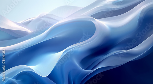 Abstract blue and white background with wavy lines, representing the concept of technology innovation in web design. This showcases a smooth gradient from deep navy to light sky blue.