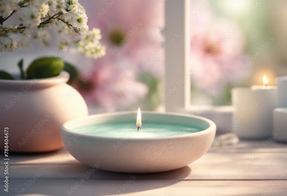 Soft colors Spa & Zen Background - AI generated