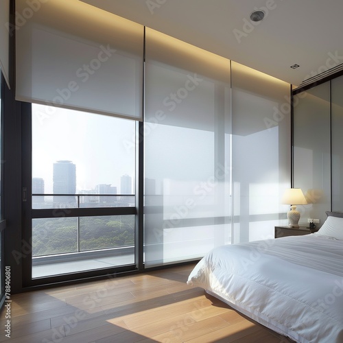 Smart Glass Privacy Screens - Create an idea for smart glass technology that instantly shifts from transparent to opaque based on room occupancy photo