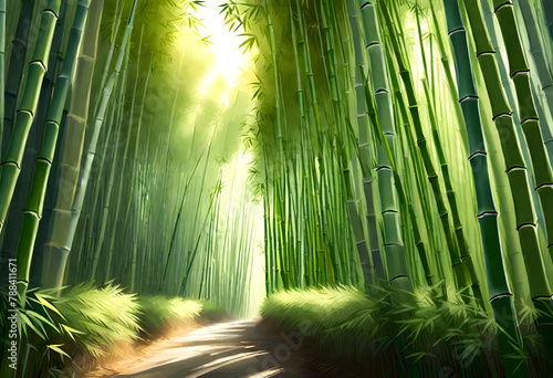 green bamboo forest