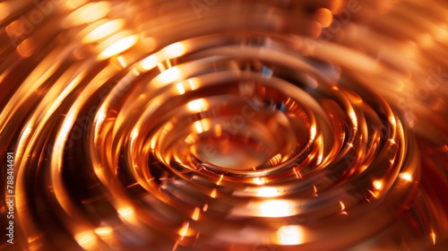 Shining shine of a coil of copper wire photo