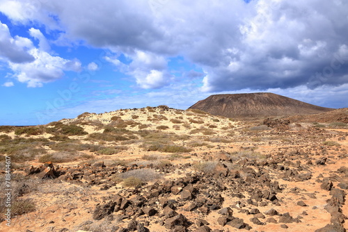 the rough landscape of the island de Lobos, Fuerteventura, Canary Islands, Spain