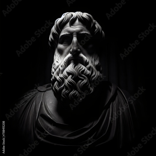 Philosophical Stone Sculpture. The Greek Statue of Plotinus