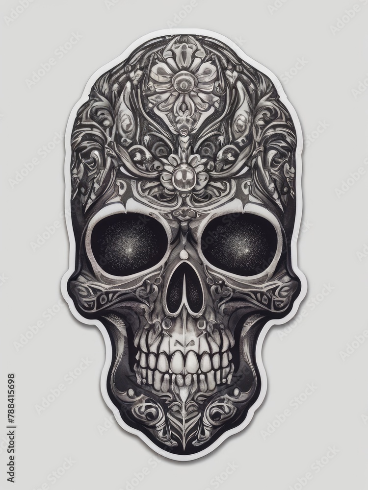 Fototapeta premium A skull wearing a gas mask and goggles.
