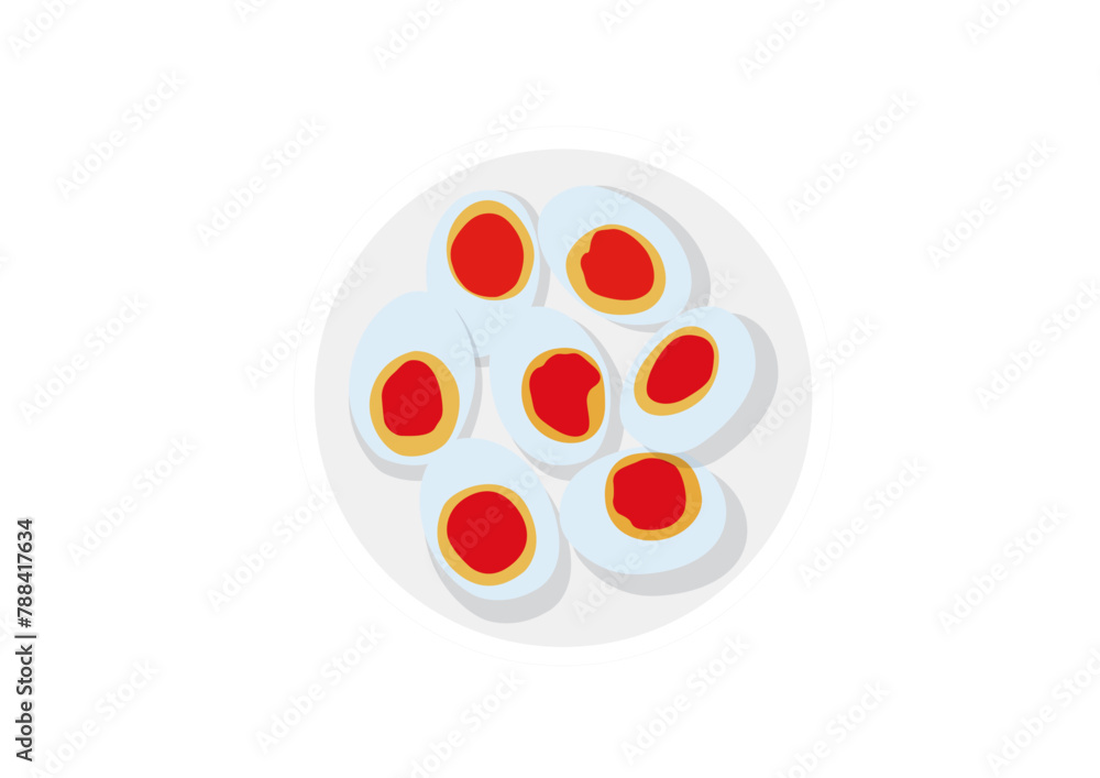 Boiled eggs in a plate on white background illustration vector
Boiled eggs in a plate on white background illustration vector