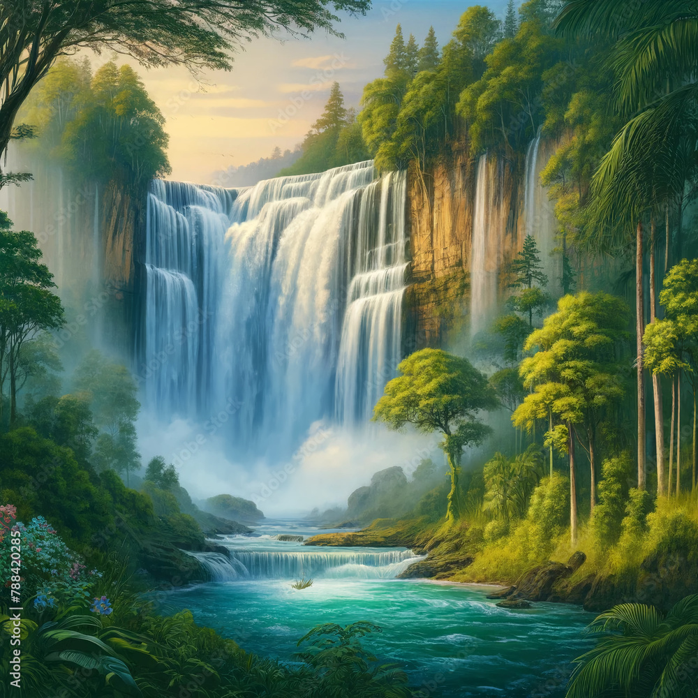 Naklejka premium 滝