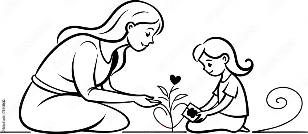 Heartwarming Line Art Depicting the Unbreakable Connection Between a Mother and Her Son on Mother's Day Heartwarming Line Art Depicting the Unbreakable Connection Between a Mother and Her Son on Mother's Day