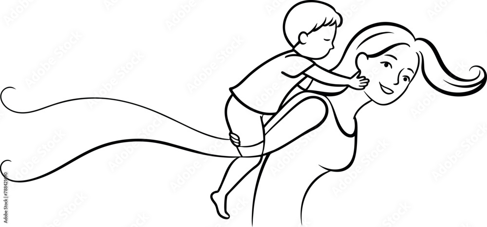 Heartwarming Line Art Depicting the Unbreakable Connection Between a Mother and Her Son on Mother's Day Heartwarming Line Art Depicting the Unbreakable Connection Between a Mother and Her Son on Mother's Day