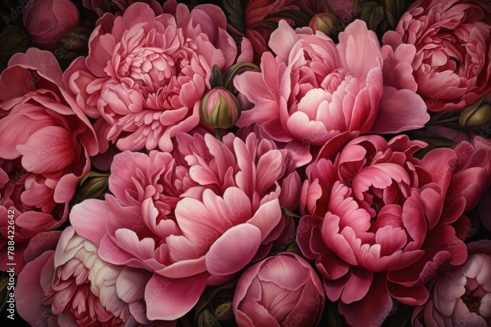 Sizable White peony flowers. Nature summer flower. Generate Ai Sizable White peony flowers. Nature summer flower. Generate Ai