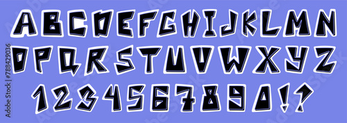 Cut out ransom font. Alphabet for scrapbooking. Vector.