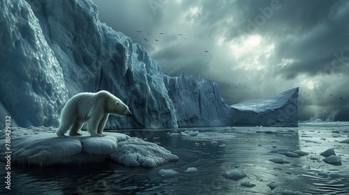 Craft a visual narrative depicting the urgency of global warming photo