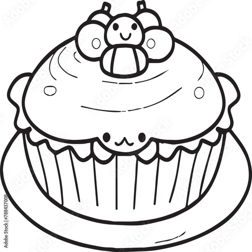 Kawai food coloring pages. Food outline for coloring book