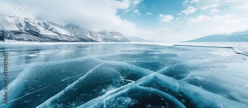 ice landscape with mountains photo