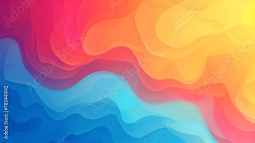 Colorful smooth gradient background with blurred shapes mix of red, blues and yellow