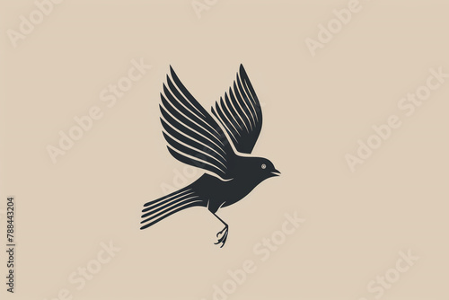 A minimalist bird logo with bold vector lines, capturing the essence of flight. © Ali