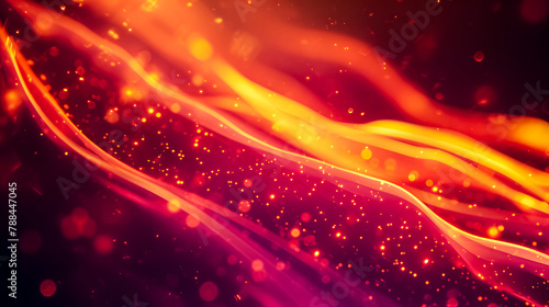 Abstract Orange Lights Background Vector. Bokeh light fractal beauty  psychedelic art  neon effects  digital abstract creation come together beautifully