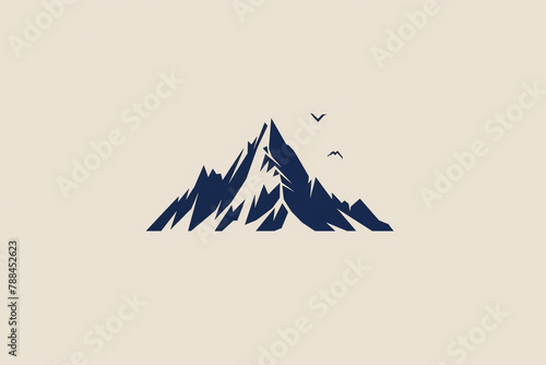 A minimalist logo design of a mountain peak  evoking a sense of calm and balance.
