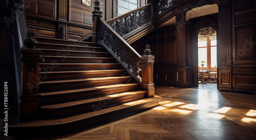 Ornate Baroque Staircase in Opulent Historical Interior