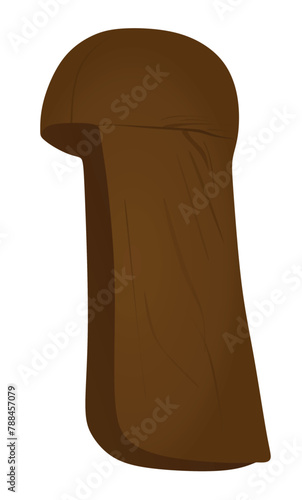 Brown head cover gear. vector