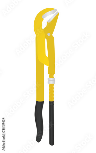 Yellow adjustable pliers. vector illustration