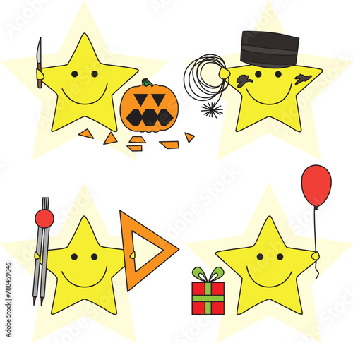 Set od four Little stars icons