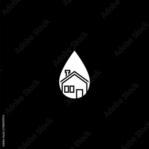 Waterproof house logo icon isolated on dark background