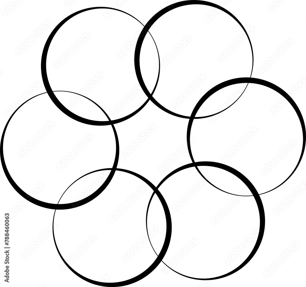 Overlapping circles and round. Graphic overlay design Overlapping circles and round. Graphic overlay design