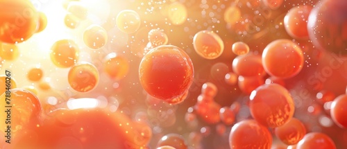A dynamic 3D render showing the impact of sunlight on skin cells, initiating the conversion of precursors to Vitamin D photo