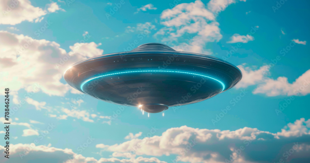 Large Flying Object in the Sky With Clouds Large Flying Object in the Sky With Clouds